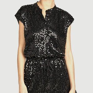 Rebecca Minkoff black sequin Hailey dress - small